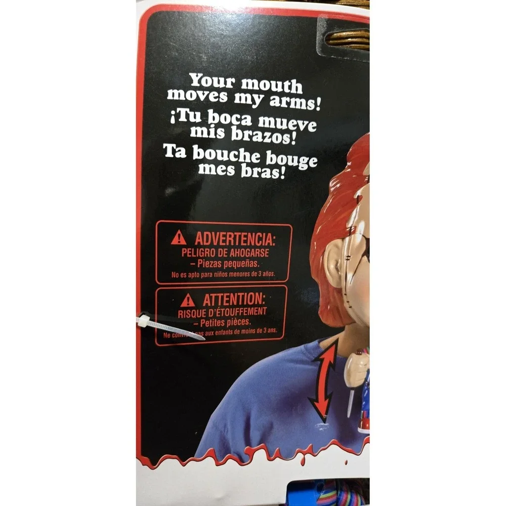 NEW Chucky Child's‎ Play Move A Mask Moving Arm Knife Horror Halloween Disguise
